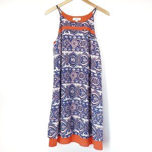 THML Lucero Layered Mini Dress, Blue Orange, M
